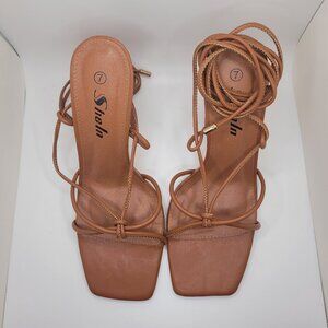 Shein Strappy Brown Sandal Heels